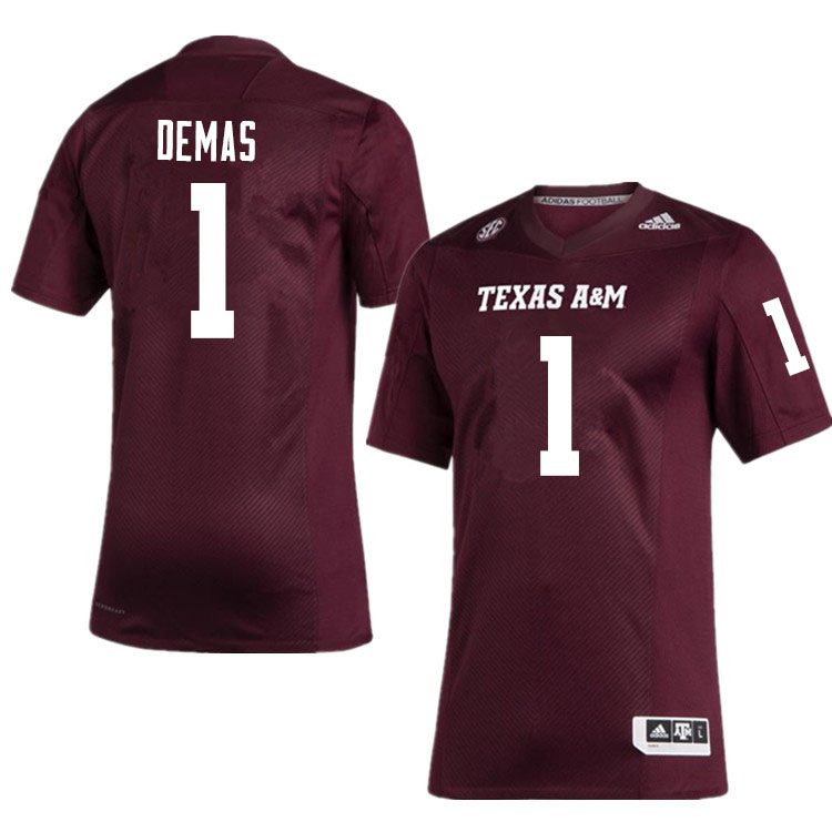Men #1 Demond Demas Texas A&M Aggies College Football Jerseys Sale-Maroon